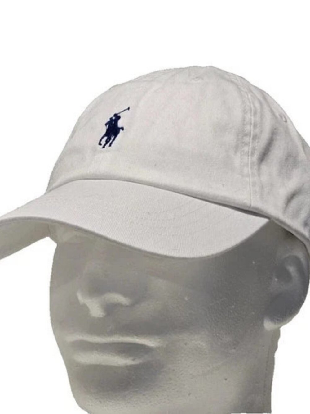 Polo Ralph Lauren Men's White Cotton Chino Baseball Cap Adjustable One Size